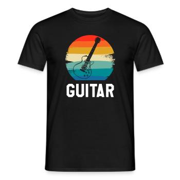 Retro Vintage Classic Guitar Instrument Guita - Men's T-Shirt - black - Front - AI Model Male 178 light (178cm)