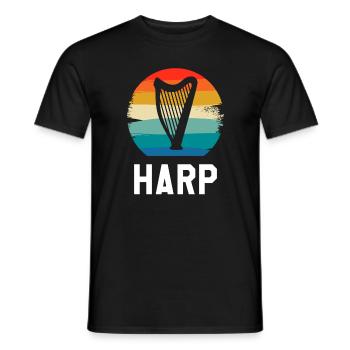 Retro Vintage Classic Harp Instrument Guita - Men's T-Shirt - black - Front - AI Model Male 178 light (178cm)