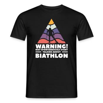 L’avertissement peut spontanément commencer à parler de Biat - T-shirt homme - noir - Devant - AI Model Male 178 light (178cm)