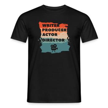 Writer Producer Actor Director Filmmaker Filmmakin - Men's T-Shirt - black - Front - AI Model Male 178 light (178cm)