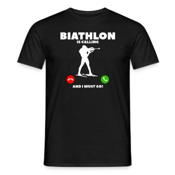 Le biathlon appelle et je dois aller biathlète - T-shirt homme - noir - Devant - AI Model Male 178 light (178cm)