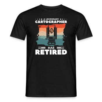 Retro A Legendary Cartographer Has Retired Cartogr - Men's T-Shirt - black - Front - AI Model Male 178 light (178cm)