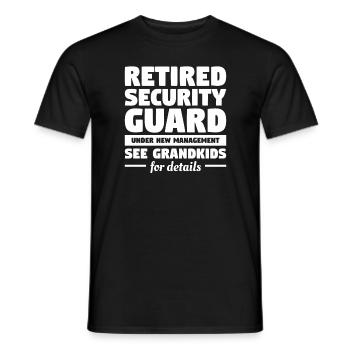 Gardien de sécurité à la retraite sous une nouvelle direction - T-shirt homme - noir - Devant - AI Model Male 178 light (178cm)