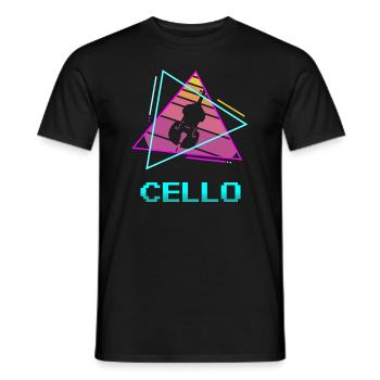 Rétro Vintage Classic Cello Player Instrument - T-shirt homme - noir - Devant - AI Model Male 178 light (178cm)