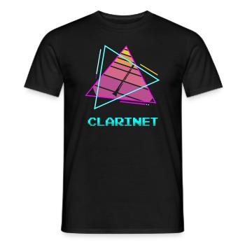 Retro Vintage Classic Clarinet Instrument Guita - Men's T-Shirt - black - Front - AI Model Male 178 light (178cm)