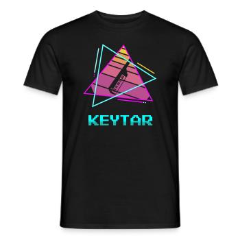 Retro Vintage Classic Keytar Player Instrument - Men's T-Shirt - black - Front - AI Model Male 178 light (178cm)