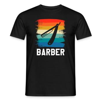 Coiffure Retro Vintage Classic Barber - T-shirt homme - noir - Devant - AI Model Male 178 light (178cm)