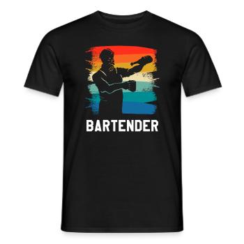 Retro Vintage Classic Bartender Bartending - Männer T-Shirt - Schwarz - Vorne - AI Model Male 178 light (178cm)