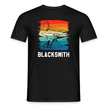 Retro Vintage Classic Blacksmith Blacksmithing - Männer T-Shirt - Schwarz - Vorne - AI Model Male 178 light (178cm)