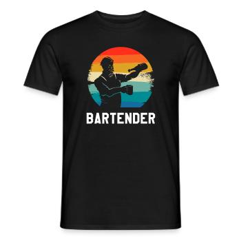 Retro Vintage Classic Bartender Bartending - Männer T-Shirt - Schwarz - Vorne - AI Model Male 178 light (178cm)