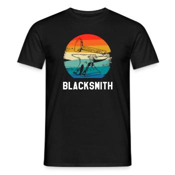 Retro Vintage Classic Blacksmith Blacksmithing - Männer T-Shirt - Schwarz - Vorne - AI Model Male 178 light (178cm)