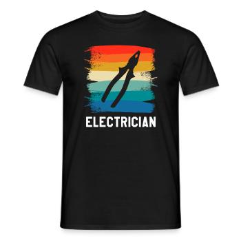 Retro Vintage Classic Electrician Electrical - Männer T-Shirt - Schwarz - Vorne - AI Model Male 178 light (178cm)