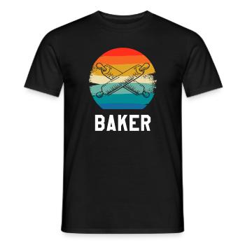 Retro Vintage Classic Baker Baking - Männer T-Shirt - Schwarz - Vorne - AI Model Male 178 light (178cm)