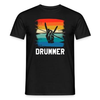 Retro Vintage Classic Drummer Drumming - Männer T-Shirt - Schwarz - Vorne - AI Model Male 178 light (178cm)