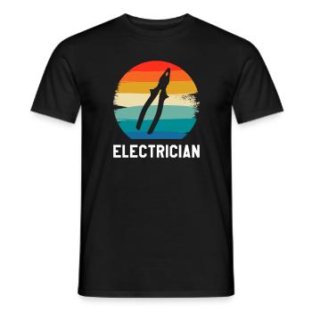 Retro Vintage Classic Electrician Electrical - Männer T-Shirt - Schwarz - Vorne - AI Model Male 178 light (178cm)