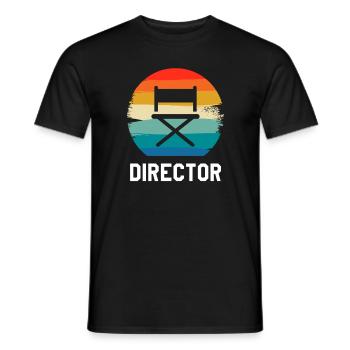 Retro Vintage Classic Director Filmmaking - Männer T-Shirt - Schwarz - Vorne - AI Model Male 178 light (178cm)