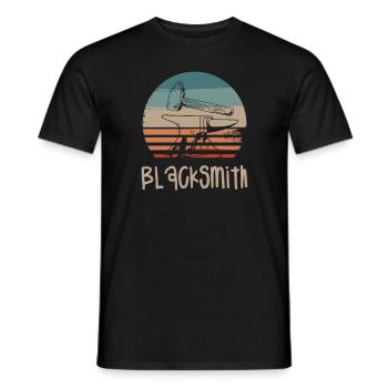 Retro Vintage Classic Blacksmith Blacksmithing - Männer T-Shirt - Schwarz - Vorne - AI Model Male 178 light (178cm)