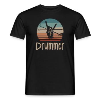 Retro Vintage Classic Drummer Drumming - Männer T-Shirt - Schwarz - Vorne - AI Model Male 178 light (178cm)