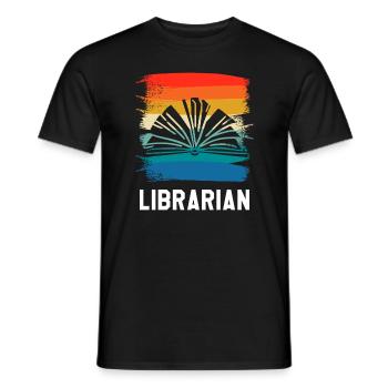 Bibliothèque de livres Retro Vintage Classic Librarian - T-shirt homme - noir - Devant - AI Model Male 178 light (178cm)