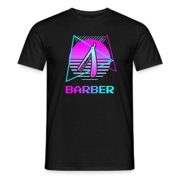 Coiffure Retro Vintage Classic Barber - T-shirt homme - noir - Devant - AI Model Male 178 light (178cm)