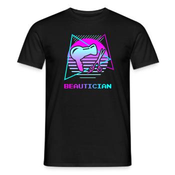 Rétro Vintage Classic Esthéticienne Cosmétologue - T-shirt homme - noir - Devant - AI Model Male 178 light (178cm)