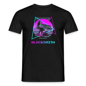 Retro Vintage Classic Blacksmith Blacksmithing - Männer T-Shirt - Schwarz - Vorne - AI Model Male 178 light (178cm)