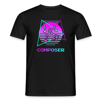 Retro Vintage Classic Composer Music Composing - Men's T-Shirt - black - Front - AI Model Male 178 light (178cm)