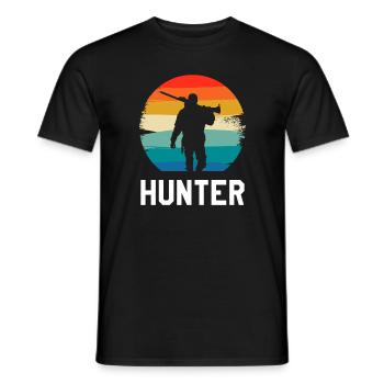 Retro Vintage Classic Hunter Hunting - Männer T-Shirt - Schwarz - Vorne - AI Model Male 178 light (178cm)
