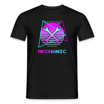 Retro Vintage Classic Mechanic Mechanical - Men's T-Shirt - black - Front - AI Model Male 178 light (178cm)