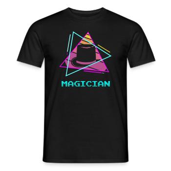 Retro Vintage Classic Magician Magic Trick - Men's T-Shirt - black - Front - AI Model Male 178 light (178cm)