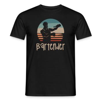 Retro Vintage Classic Bartender Bartending - Männer T-Shirt - Schwarz - Vorne - AI Model Male 178 light (178cm)
