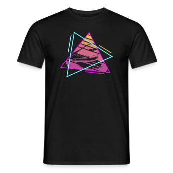 Retro Vintage Classic Pilot Aviation - Men's T-Shirt - black - Front - AI Model Male 178 light (178cm)
