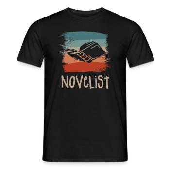 Romancier rétro vintage Auteur de roman - T-shirt homme - noir - Devant - AI Model Male 178 light (178cm)