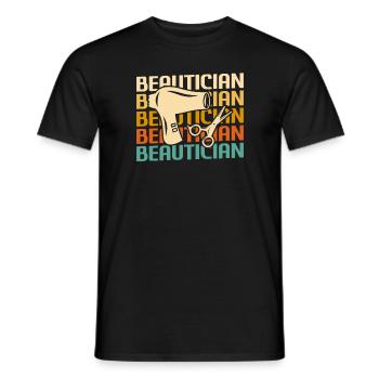 Rétro Vintage Classic Esthéticienne Cosmétologue - T-shirt homme - noir - Devant - AI Model Male 178 light (178cm)