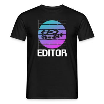 Retro Vintage Classic Editor Editing - Männer T-Shirt - Schwarz - Vorne - AI Model Male 178 light (178cm)