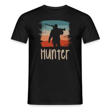 Retro Vintage Classic Hunter Hunting - Männer T-Shirt - Schwarz - Vorne - AI Model Male 178 light (178cm)