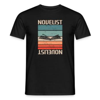 Romancier rétro vintage Auteur de roman - T-shirt homme - noir - Devant - AI Model Male 178 light (178cm)