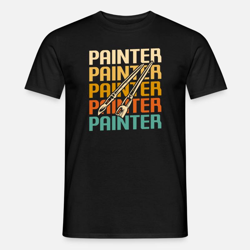 Retro Painter Paint Painting - Männer T-Shirt - Schwarz