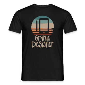 Rétro Vintage Graphiste Design Graphique - T-shirt homme - noir - Devant - AI Model Male 178 light (178cm)