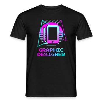 Retro Graphic Designer Graphic Design - Men's T-Shirt - black - Front - AI Model Male 178 light (178cm)