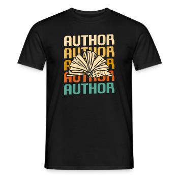 Retro Vintage Classic Author Book Writing - Men's T-Shirt - black - Front - AI Model Male 178 light (178cm)