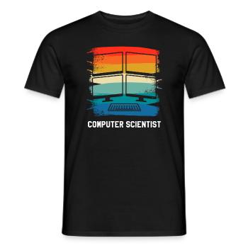 Retro Vintage Computer Scientist Information - Männer T-Shirt - Schwarz - Vorne - AI Model Male 178 light (178cm)