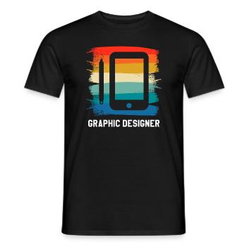 Retro Vintage Graphic Designer Graphic Design - Männer T-Shirt - Schwarz - Vorne - AI Model Male 178 light (178cm)