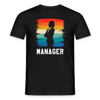 Retro Vintage Classic Manager Business Management - Männer T-Shirt - Schwarz - Vorne - AI Model Male 178 light (178cm)
