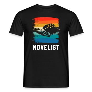 Romancier rétro vintage Auteur de roman - T-shirt homme - noir - Devant - AI Model Male 178 light (178cm)