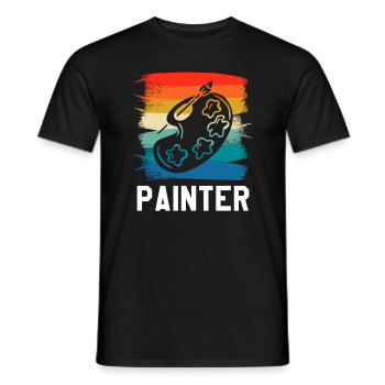 Retro Vintage Painter Paint Painting - Men's T-Shirt - black - Front - AI Model Male 178 light (178cm)