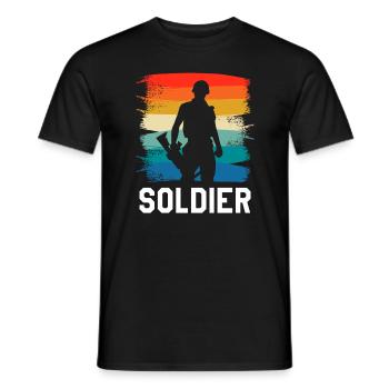 Rétro Vintage Soldat Armée Militaire - T-shirt homme - noir - Devant - AI Model Male 178 light (178cm)