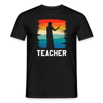 Retro Vintage Teacher Professor Teaching - Männer T-Shirt - Schwarz - Vorne - AI Model Male 178 light (178cm)