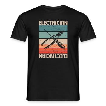 Rétro Vintage Classic Electrician Electrical - T-shirt homme - noir - Devant - AI Model Male 178 light (178cm)