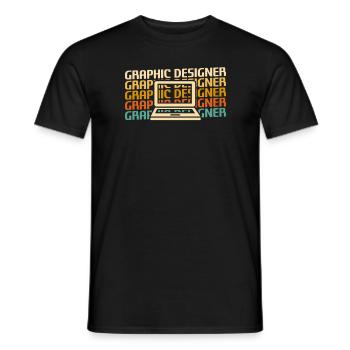 Retro Graphic Designer Graphic Design - Männer T-Shirt - Schwarz - Vorne - AI Model Male 178 light (178cm)